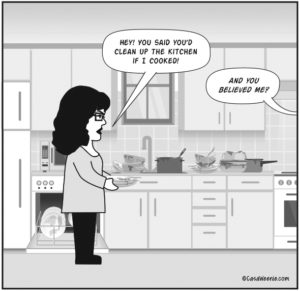 marriage, husband, wife, kitchen, chores